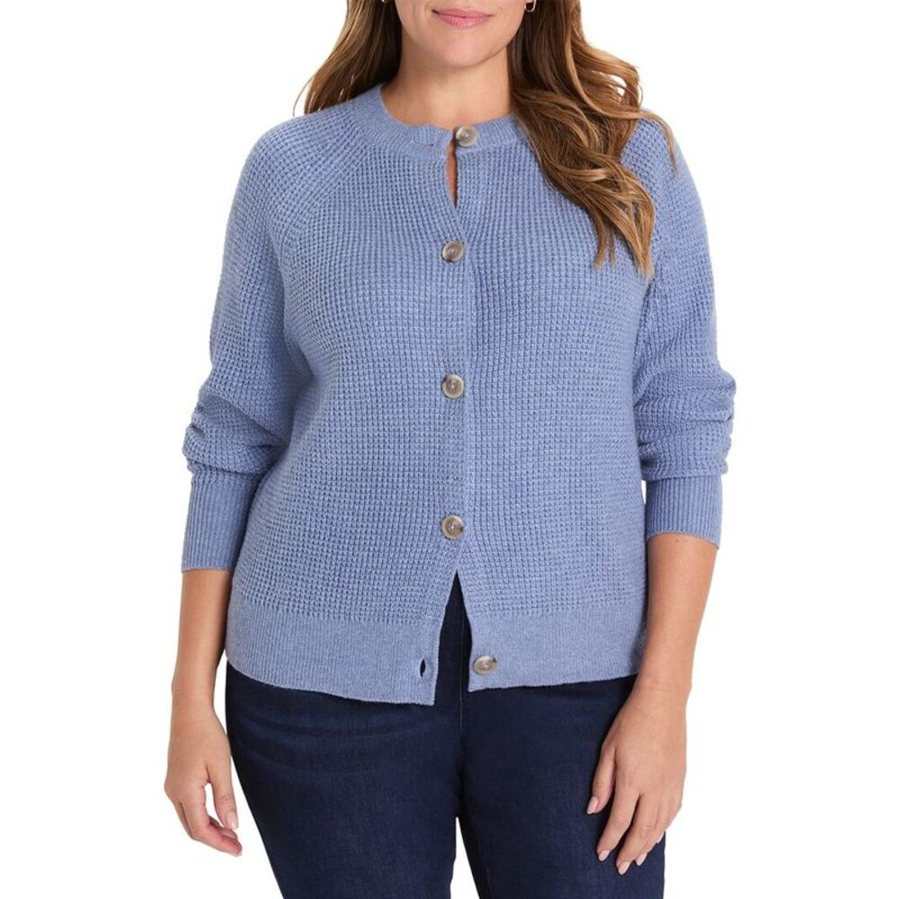 Nic+Zoe Womens Plus Waffle Cardigan